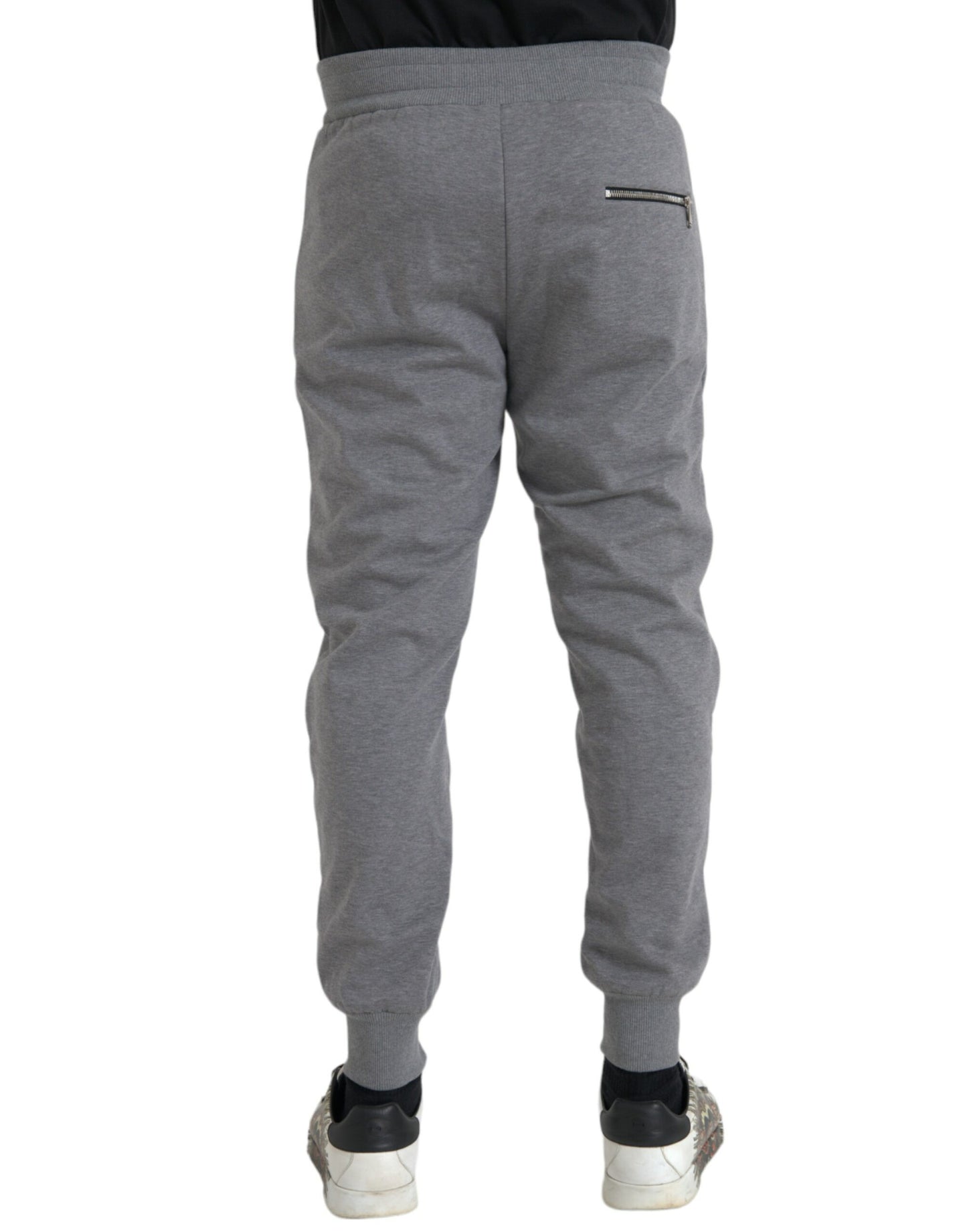 Dolce & Gabbana Graue Baumwoll-Jogger-Skinny-Sweatpants-Hose