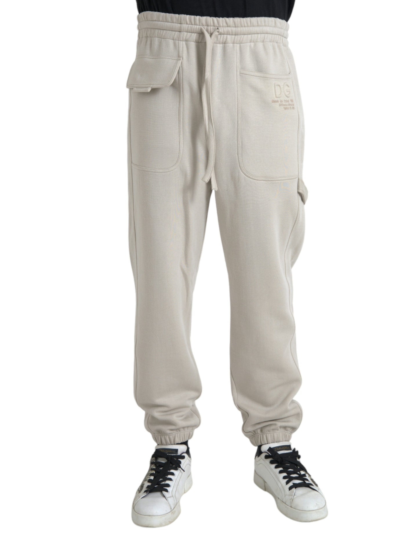 Dolce &amp; Gabbana White Viscose Cargo Jogger Sweatpants Pants