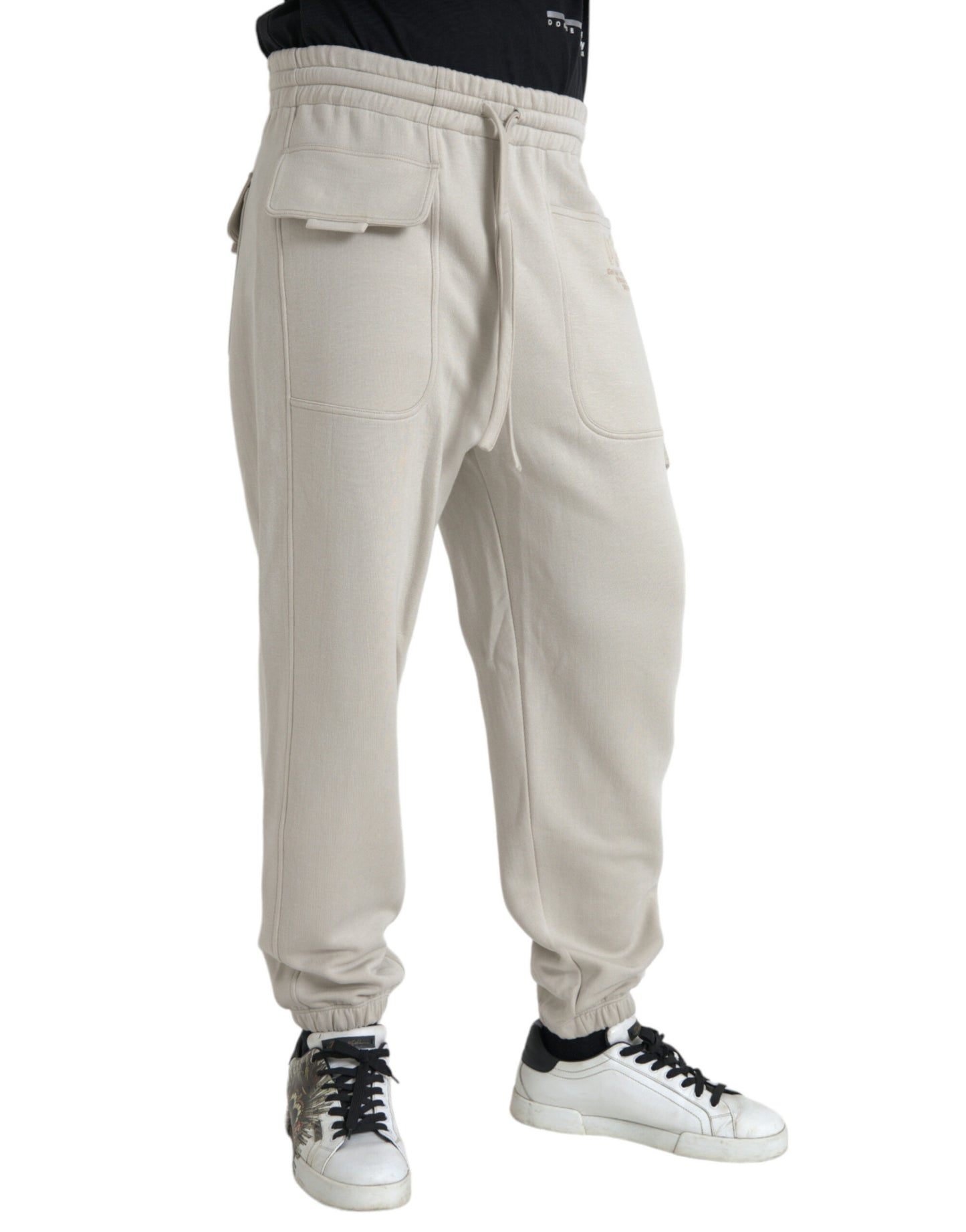 Dolce &amp; Gabbana White Viscose Cargo Jogger Sweatpants Pants