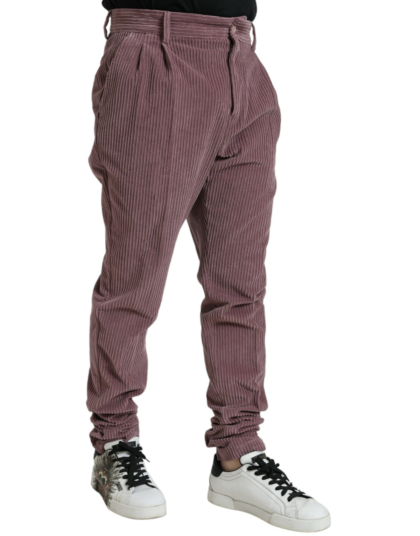 Dolce &amp; Gabbana Purple Corduroy Cotton Stretch Skinny Pants