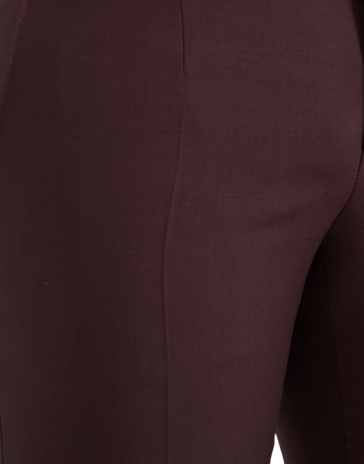 Dolce &amp; Gabbana Maroon Wool Men's Slim Fit Dress Pants