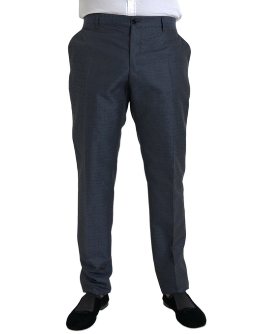 Dolce &amp; Gabbana Blue Wool Men's Skinny Dress Pants