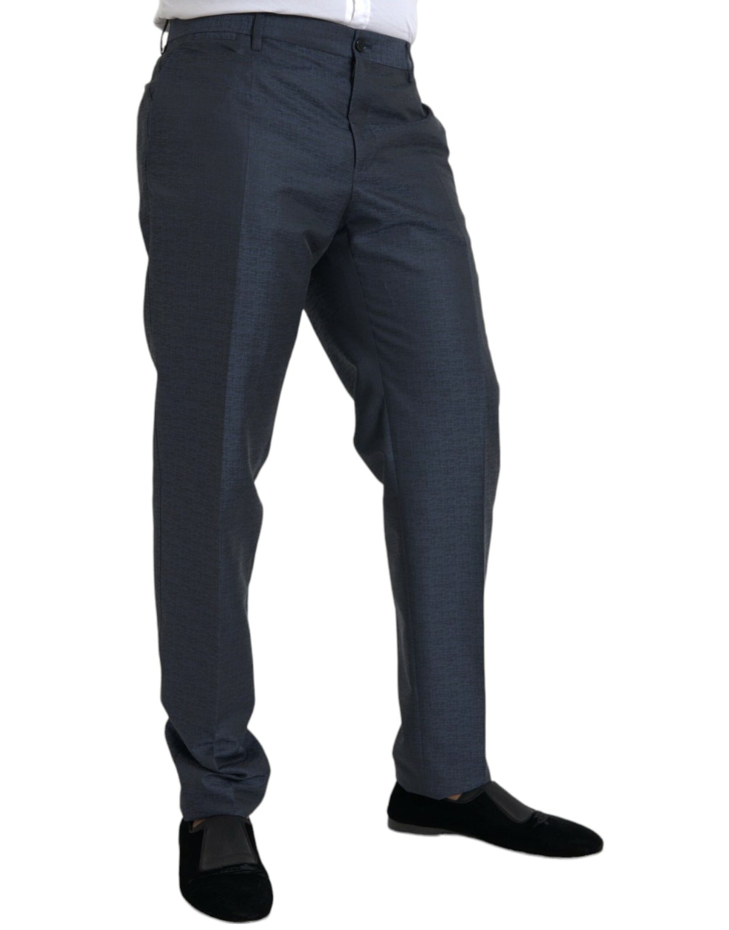 Dolce &amp; Gabbana Blue Wool Men's Skinny Dress Pants