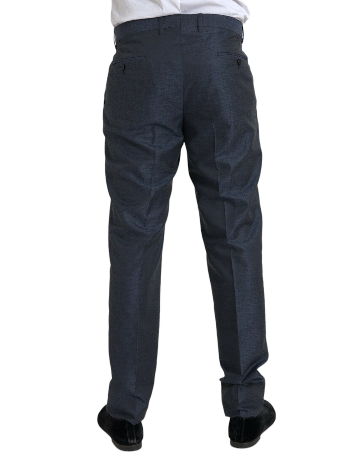 Dolce &amp; Gabbana Blue Wool Men's Skinny Dress Pants