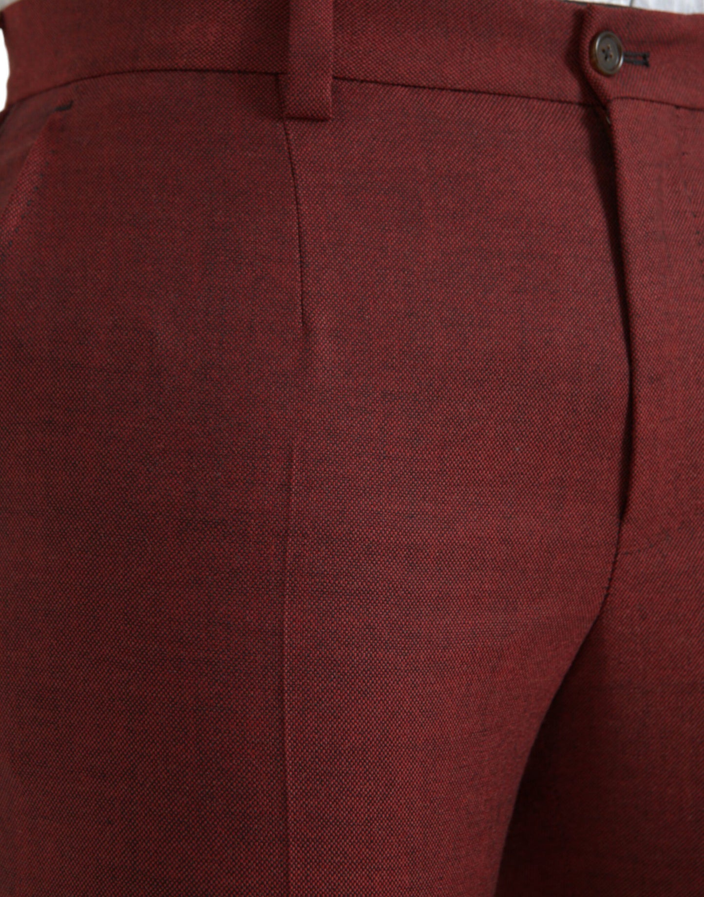 Dolce &amp; Gabbana Maroon Wool Men's Skinny Dress Pants