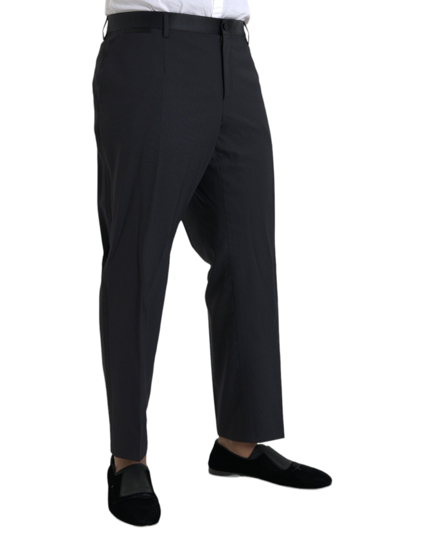 Dolce &amp; Gabbana Blue Wool Men's Skinny Dress Pants