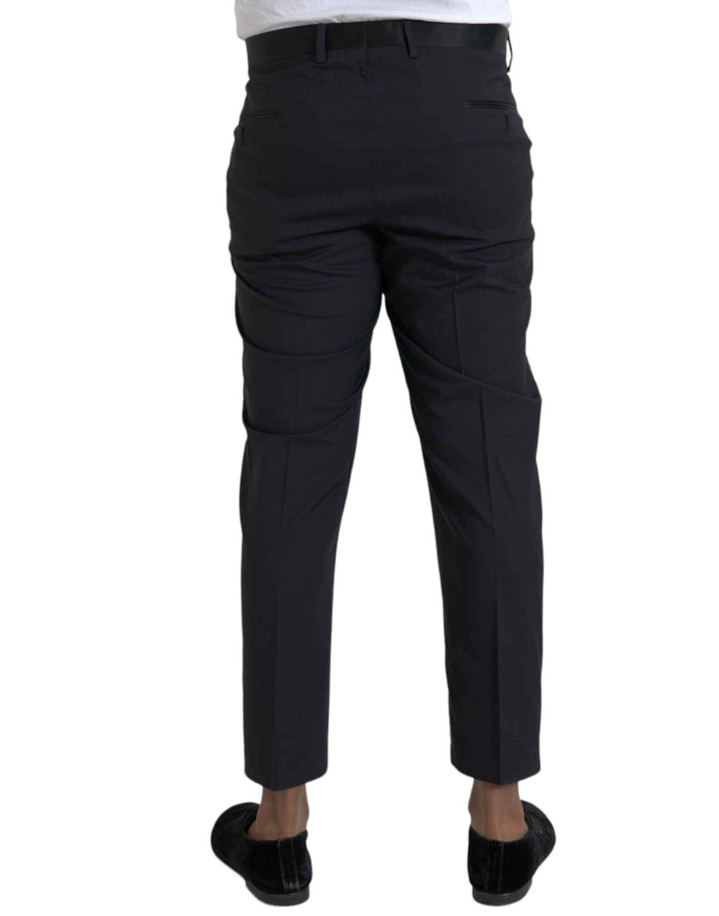 Dolce &amp; Gabbana Blue Wool Men's Skinny Dress Pants