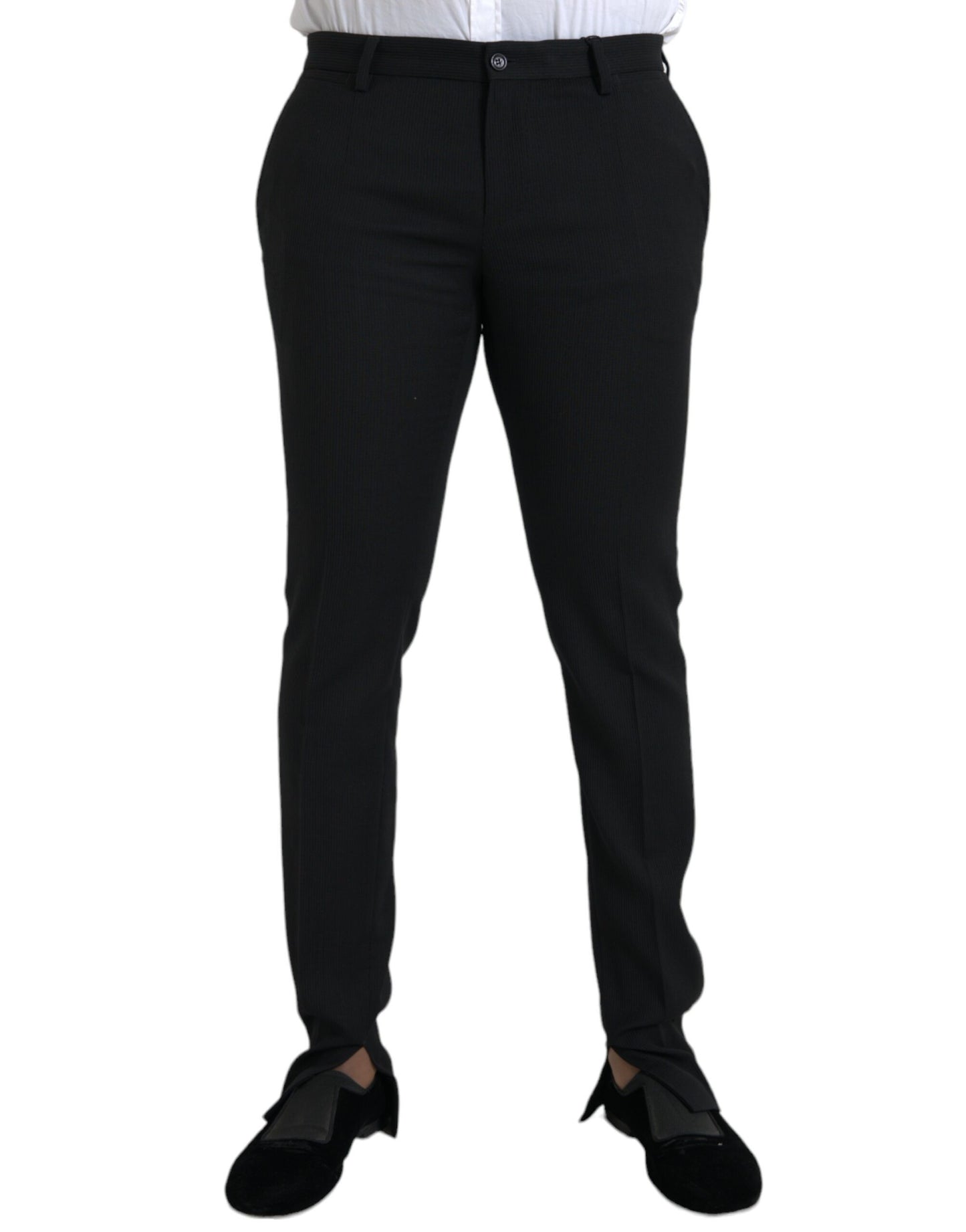 Dolce &amp; Gabbana Black Wool Stretch Men's Skinny Pants