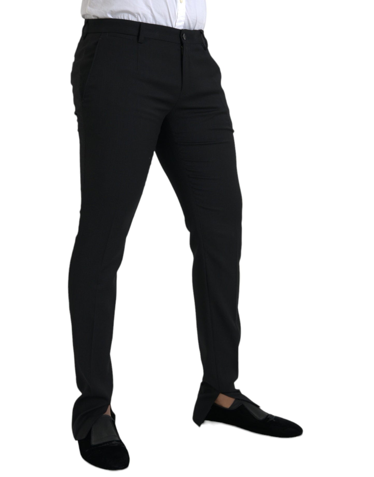 Dolce &amp; Gabbana Black Wool Stretch Men's Skinny Pants