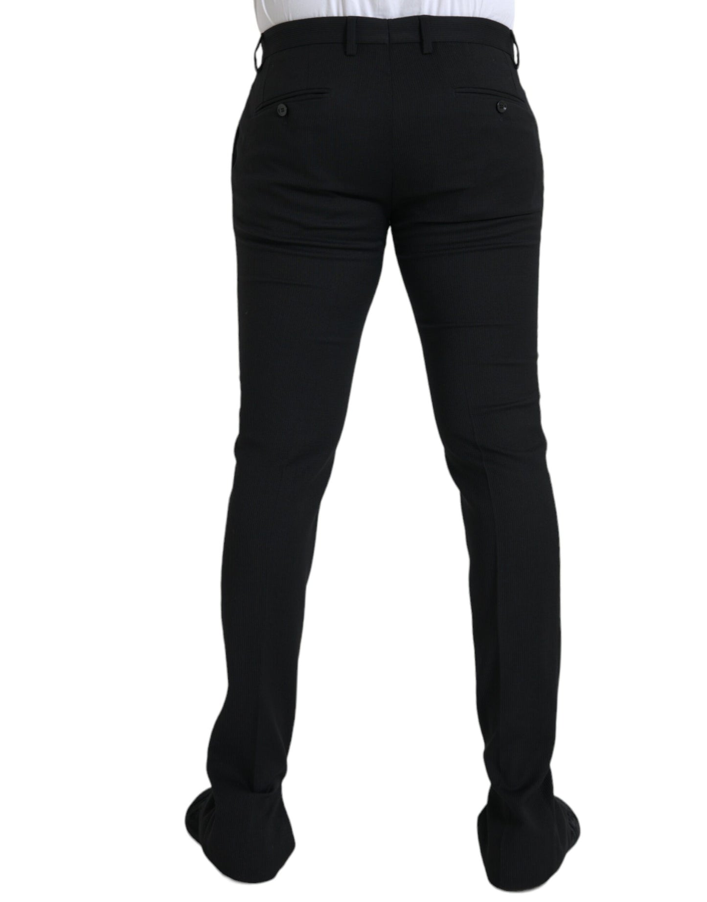 Dolce &amp; Gabbana Black Wool Stretch Men's Skinny Pants