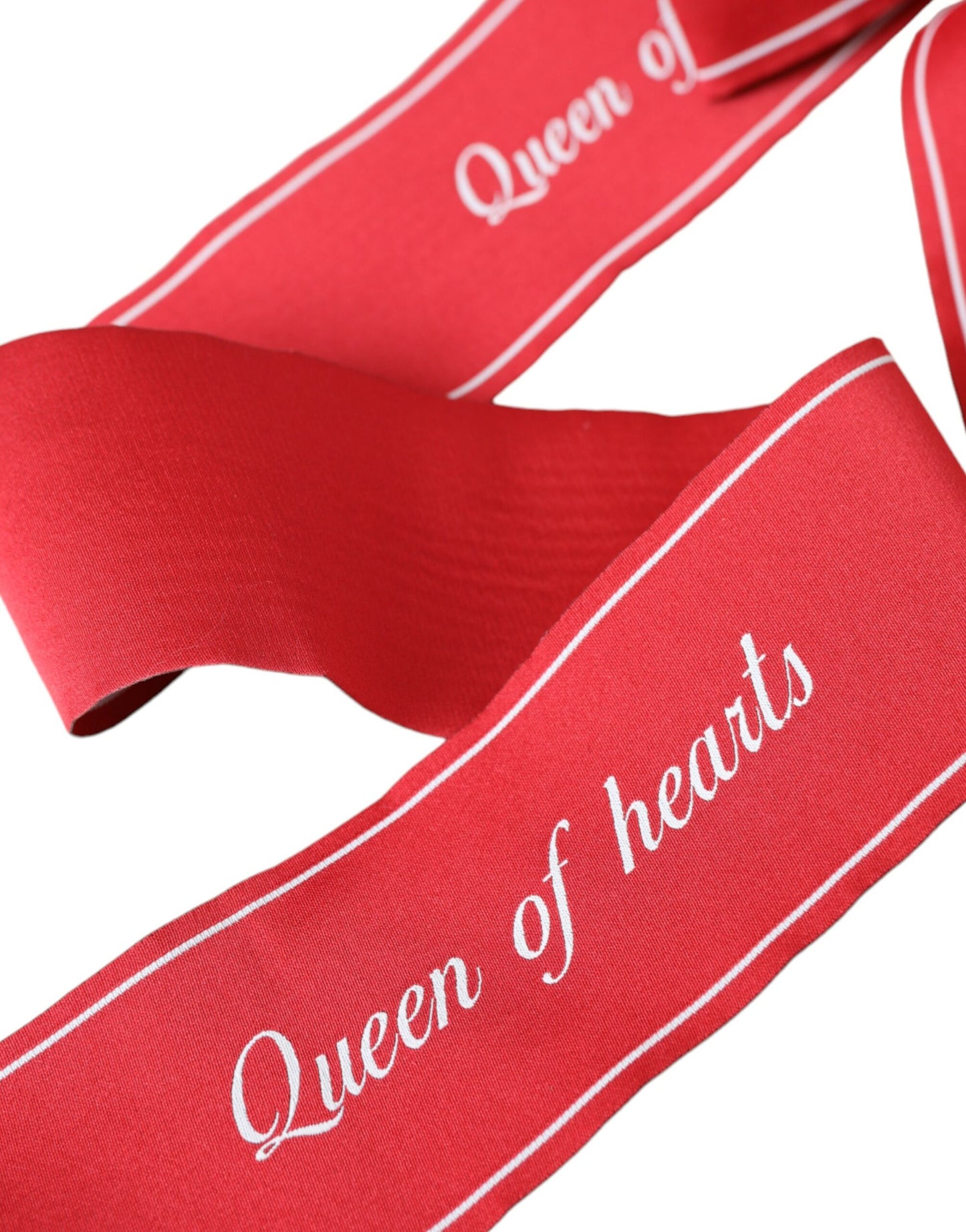 Dolce &amp; Gabbana Red Polyester Belt QUEEN OF HEARTS