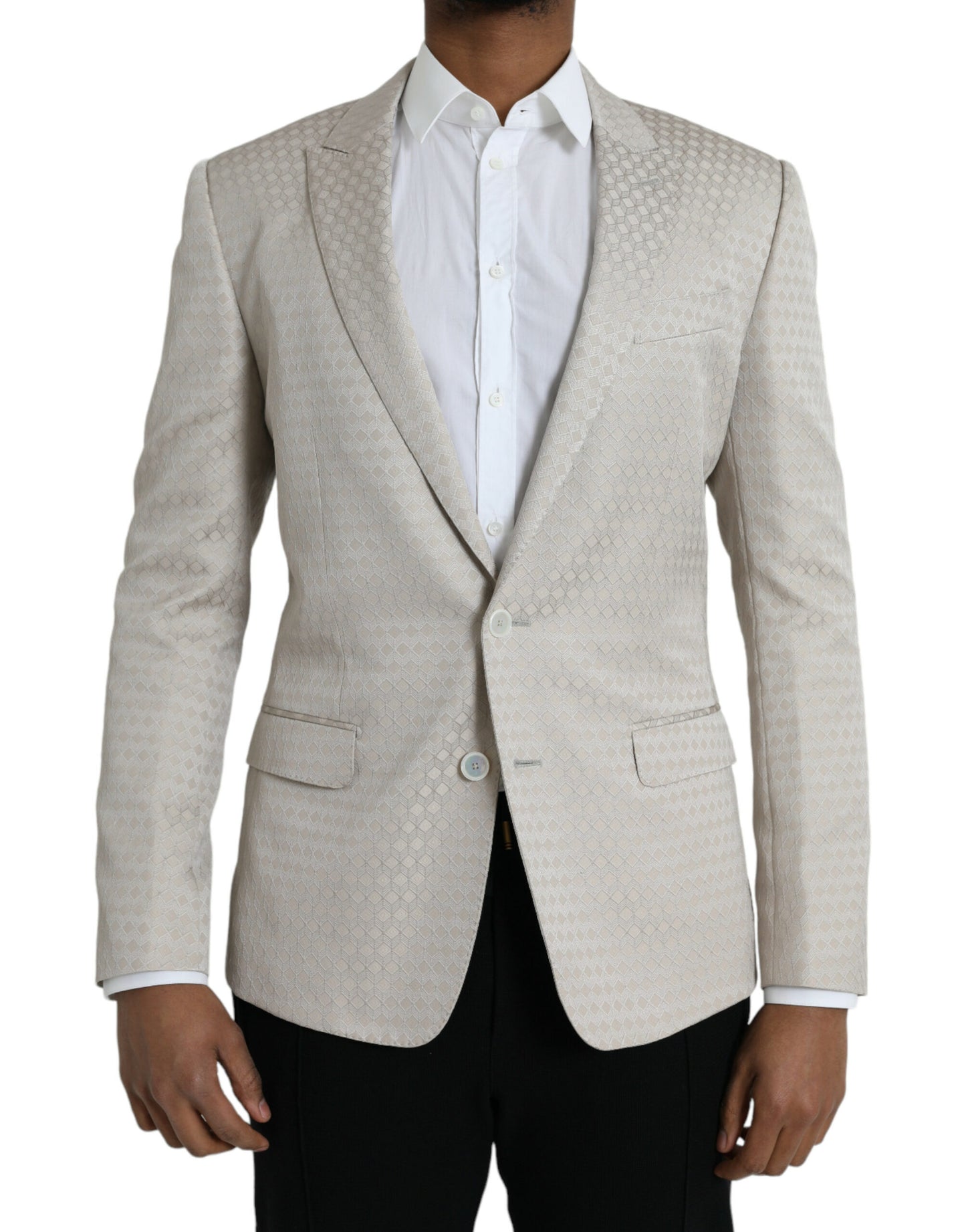 Dolce & Gabbana Beige MARTINI Einreihiger Mantel Blazer