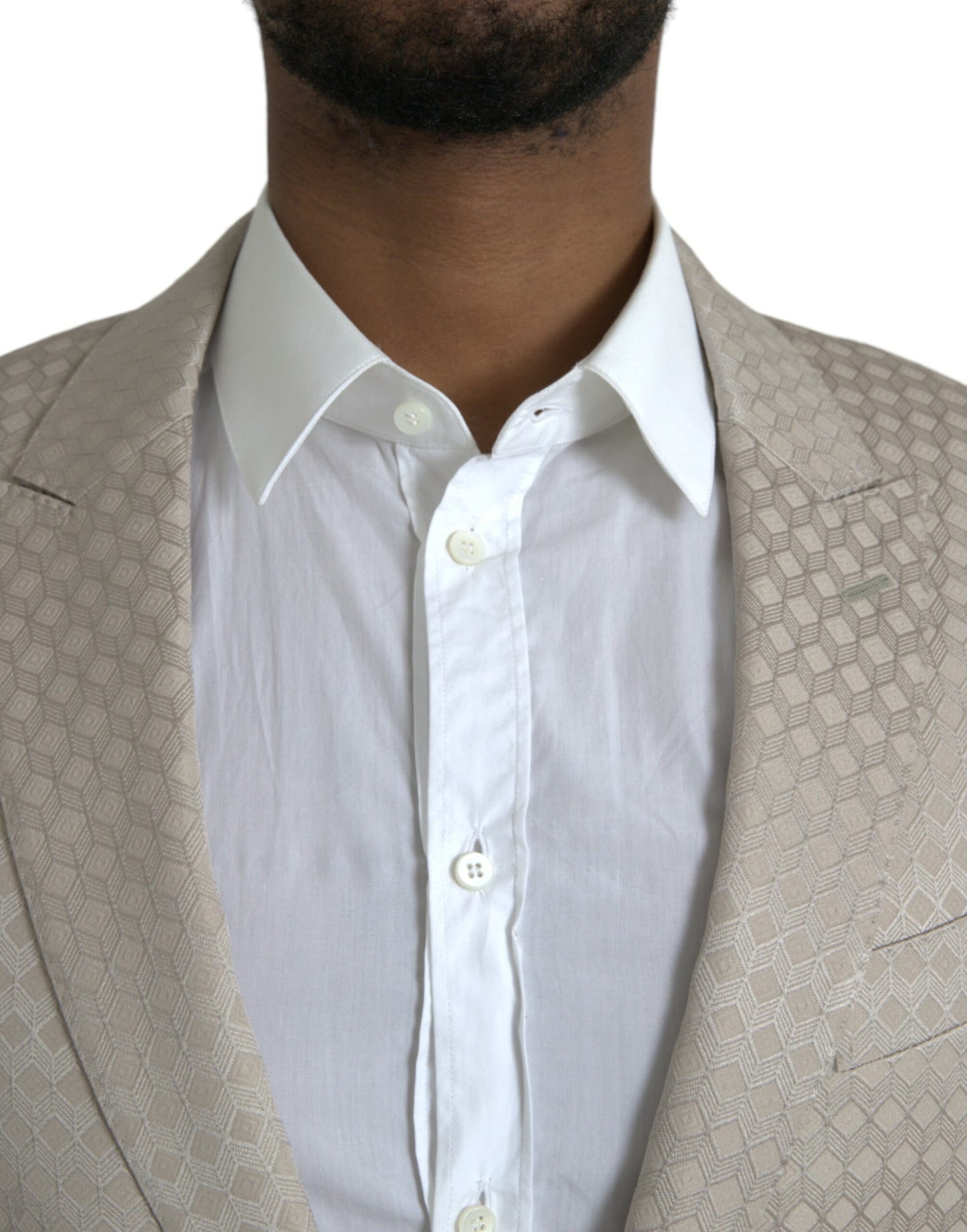 Dolce & Gabbana Beige MARTINI Einreihiger Mantel Blazer