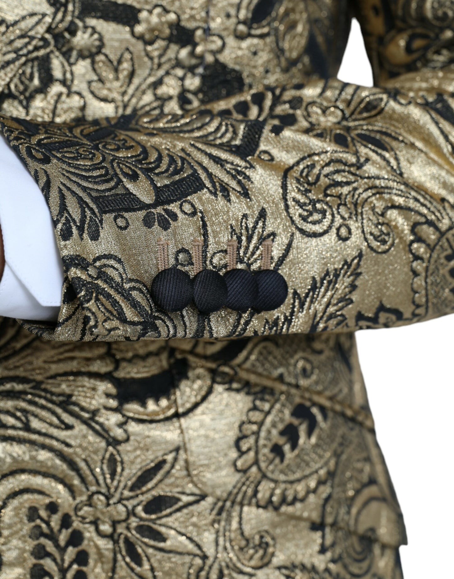 Dolce &amp; Gabbana Gold SICILIA Jacquard Coat yksirivinen bleiseri