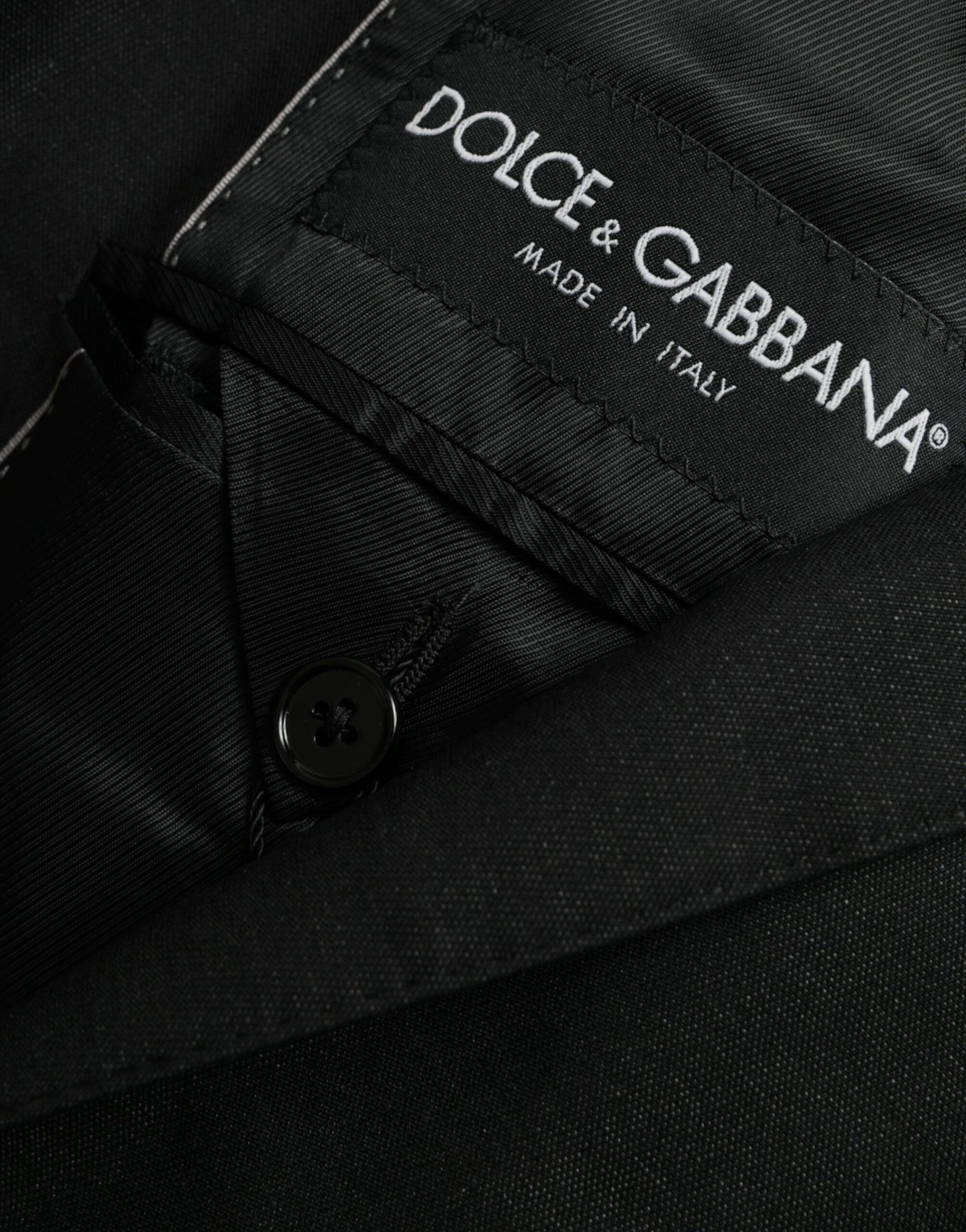 Dolce & Gabbana Schwarzer Wollmantel einreihig mit Kerbe Blazer