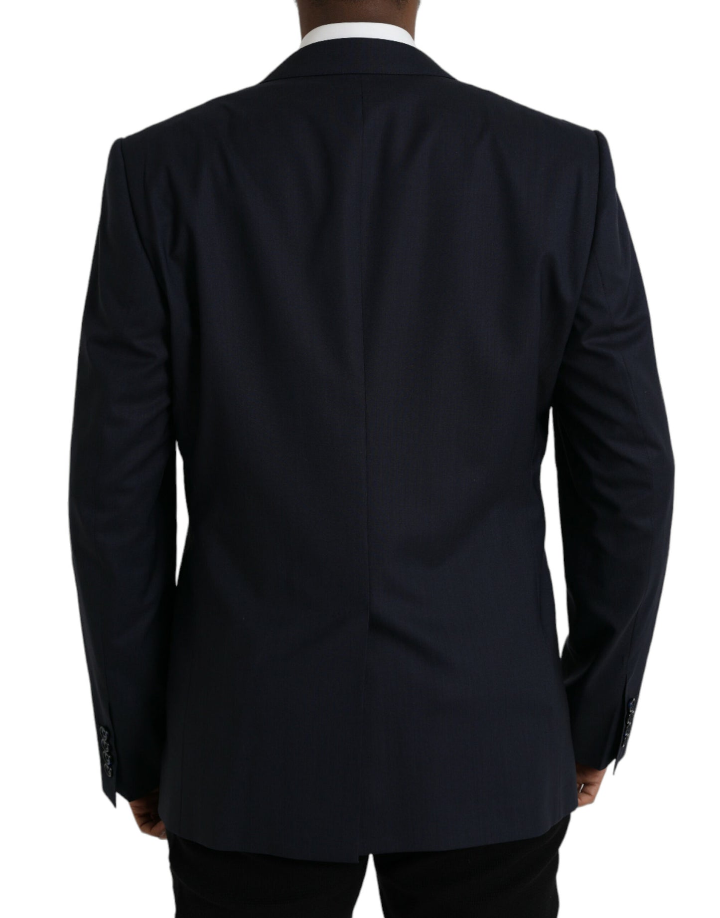 Dolce & Gabbana Dunkelblauer einreihiger Wollmantel Blazer