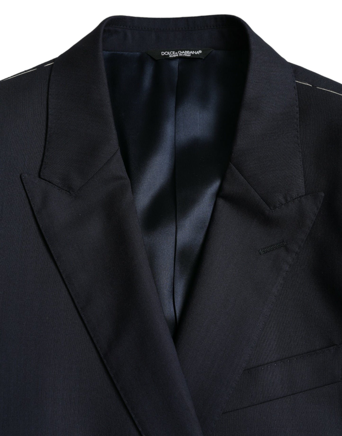 Dolce & Gabbana Dunkelblauer einreihiger Wollmantel Blazer