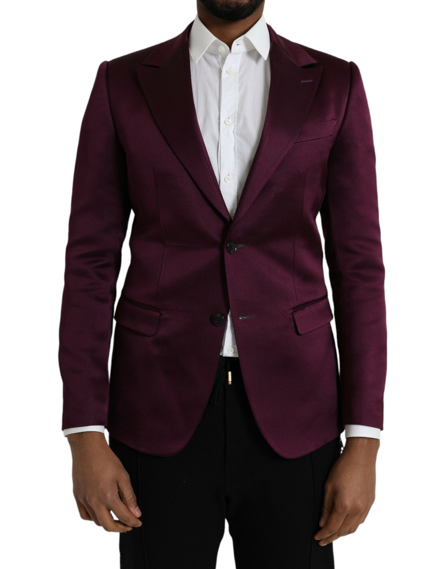 Dolce & Gabbana Kastanienbrauner einreihiger Seidenmantel Blazer