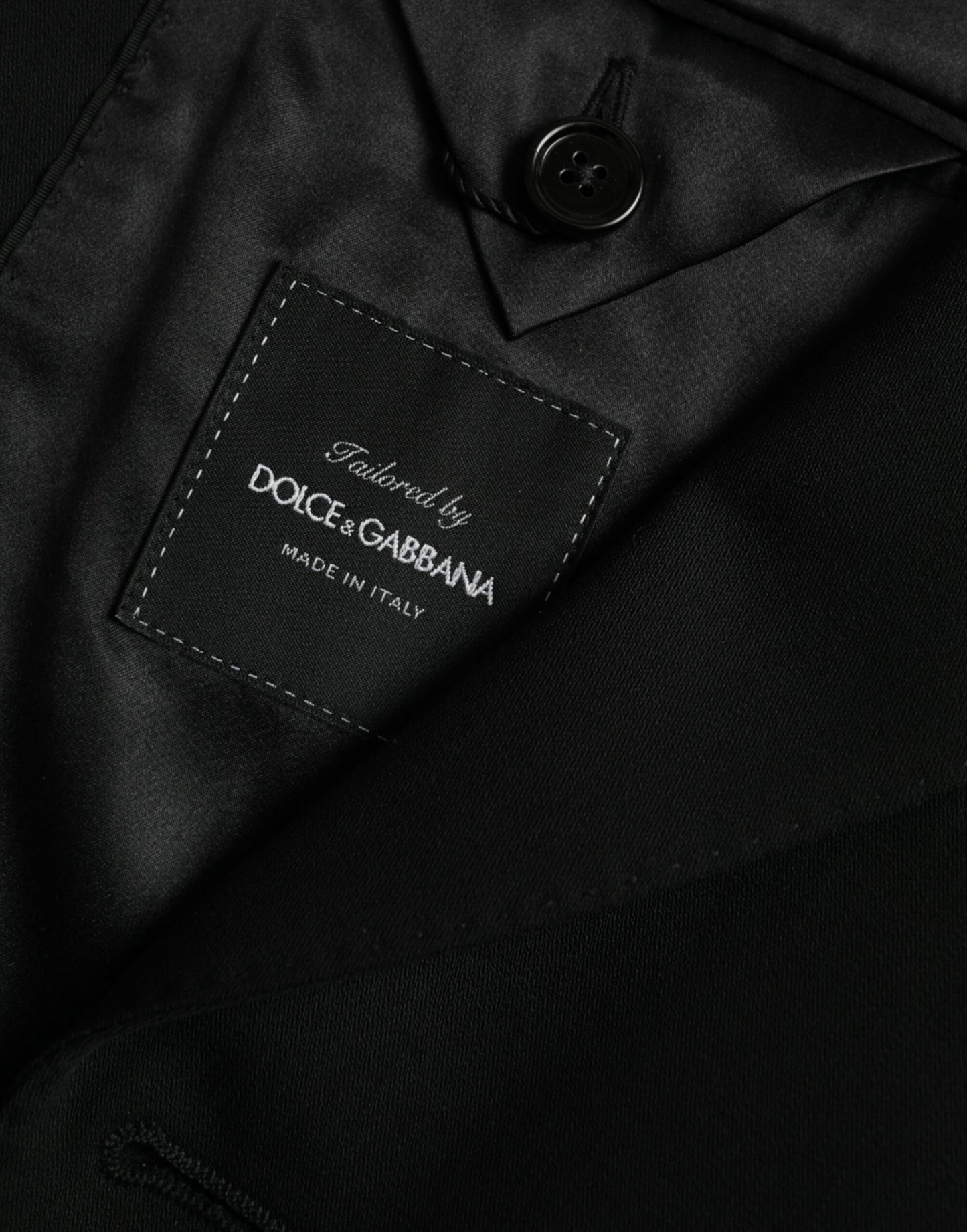 Dolce & Gabbana Schwarzer einreihiger Wollmantel mit Spitze Blazer