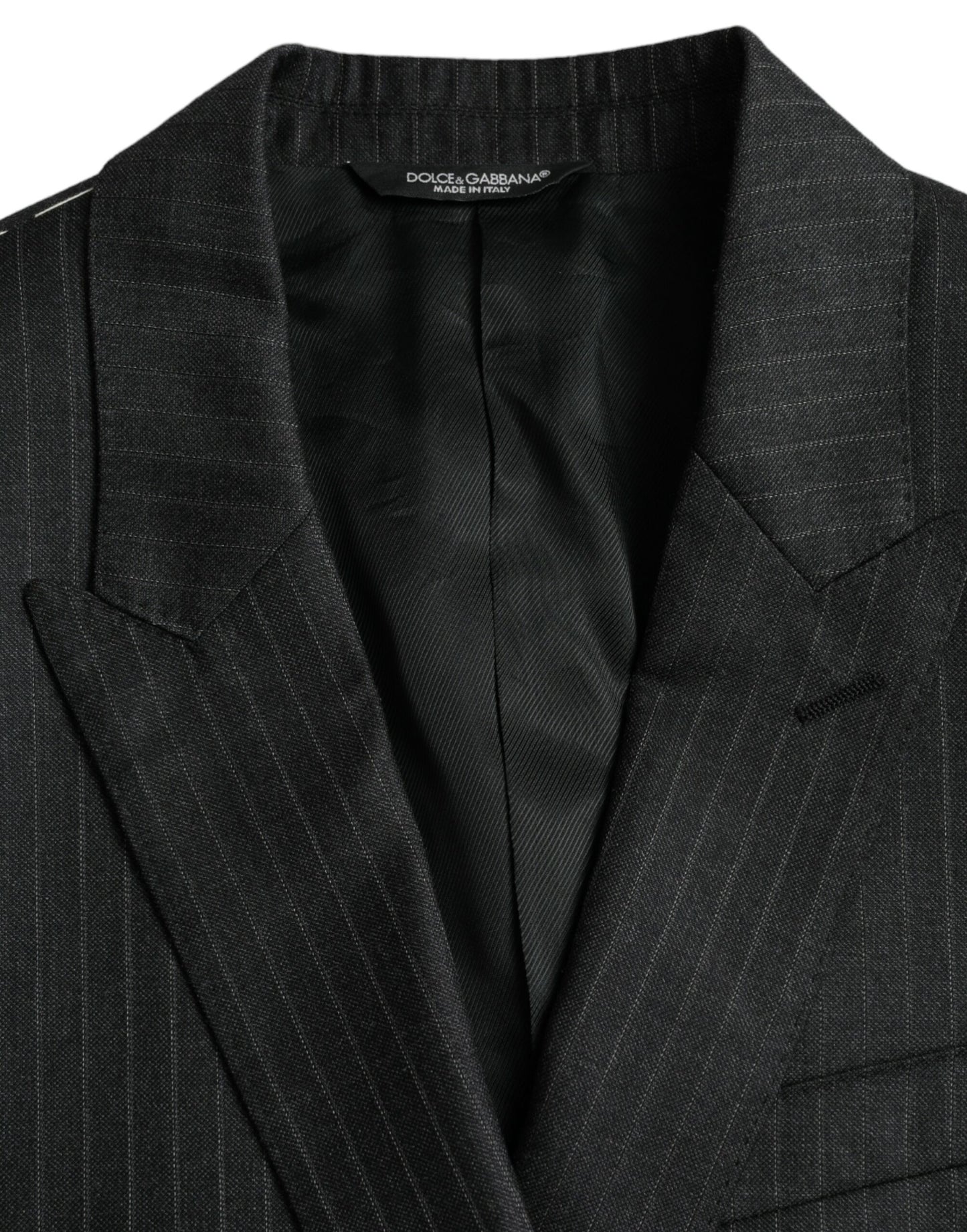 Dolce & Gabbana Schwarz gestreifter MARTINI Einreihiger Mantel Blazer