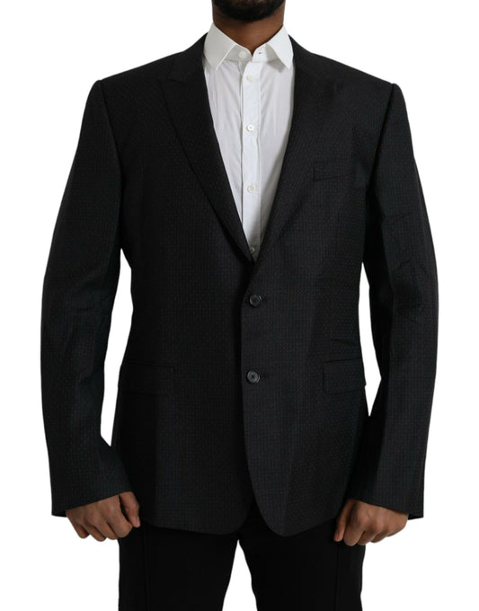 Dolce & Gabbana Schwarzer Wollmantel MARTINI Einreihiger Blazer