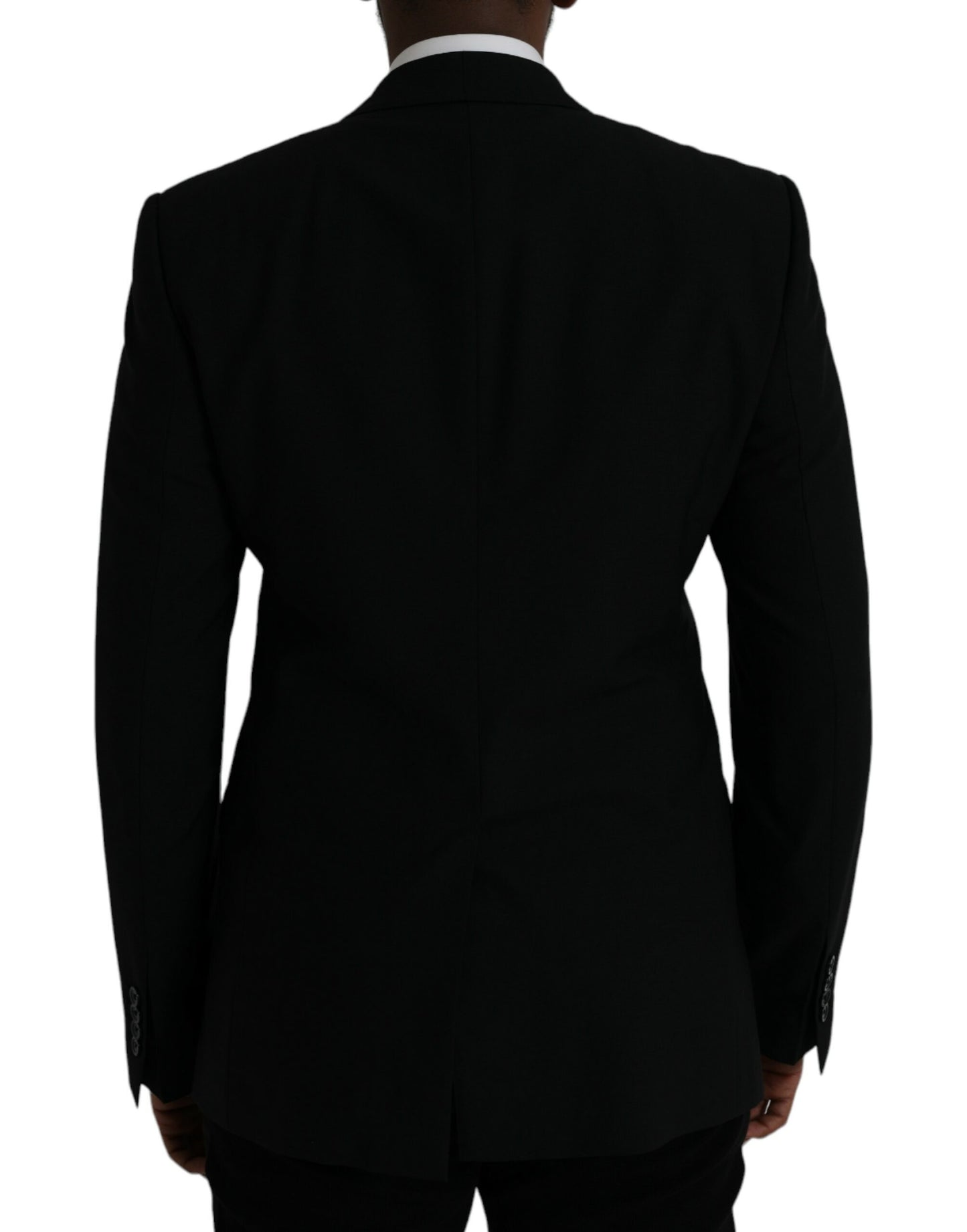 Dolce & Gabbana Schwarzer Crown Bee MARTINI Einreihiger Mantel Blazer