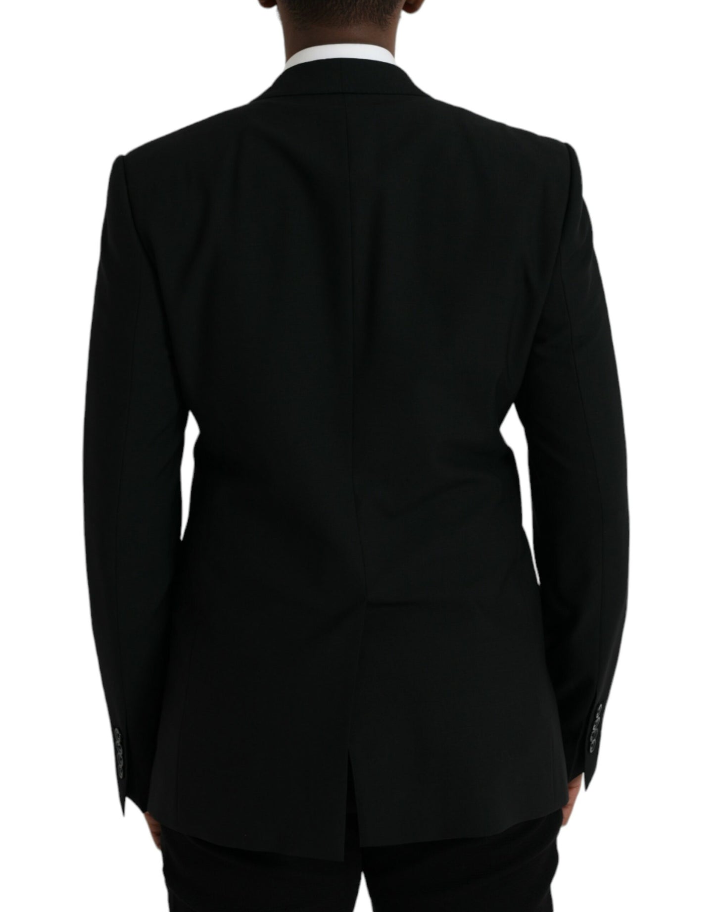 Dolce & Gabbana Schwarzer Crown Bee MARTINI Einreihiger Mantel Blazer