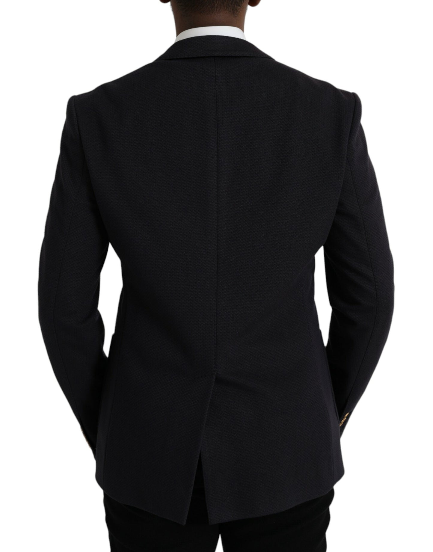 Dolce & Gabbana Dunkelblauer Crown Bee Zweireiher-Blazer