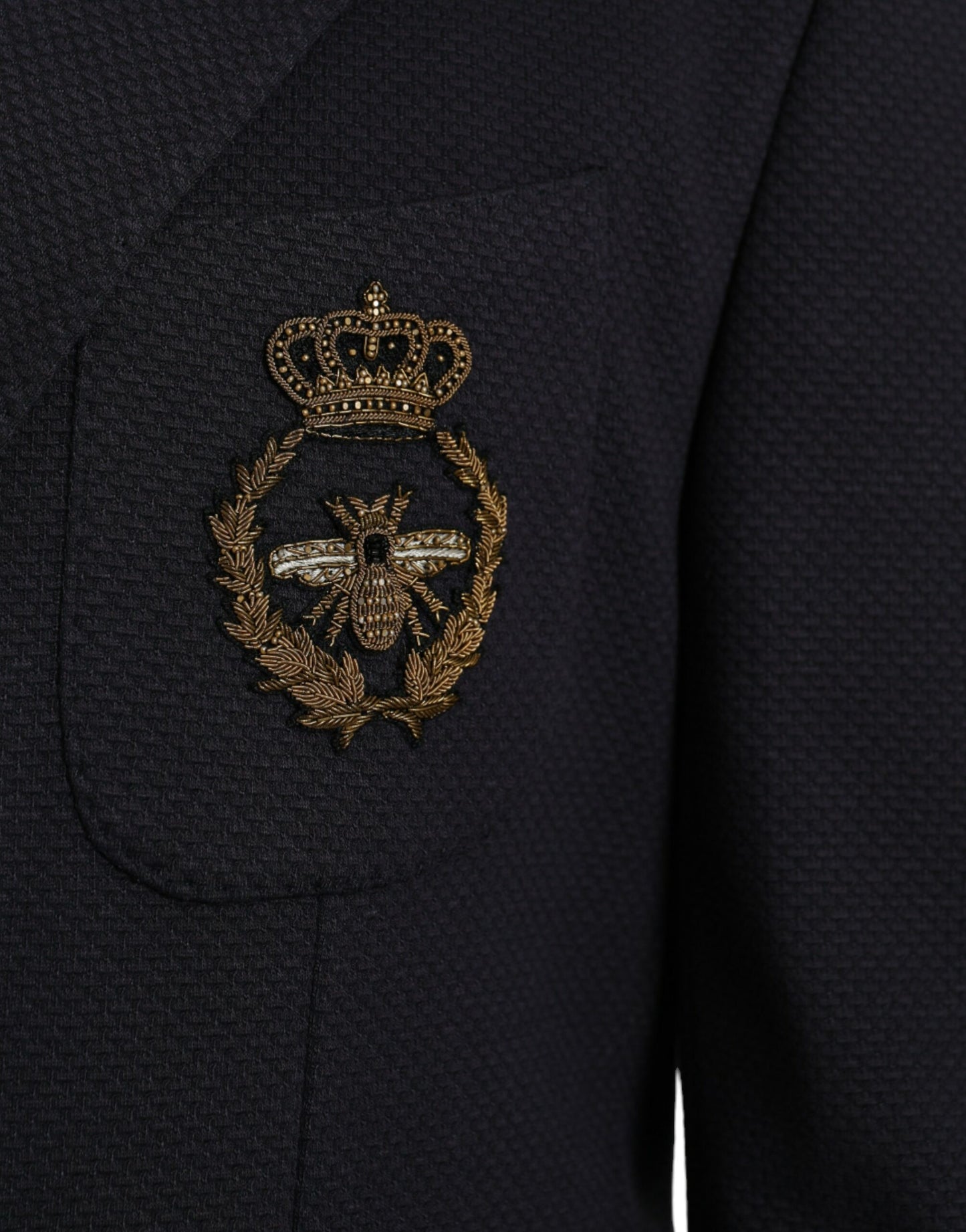 Dolce & Gabbana Dunkelblauer Crown Bee Zweireiher-Blazer