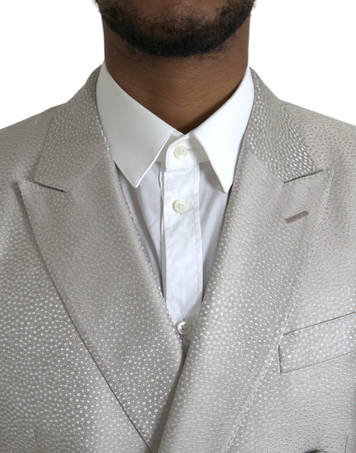 Dolce & Gabbana Off White MARTINI Zweireihiger Mantel Blazer