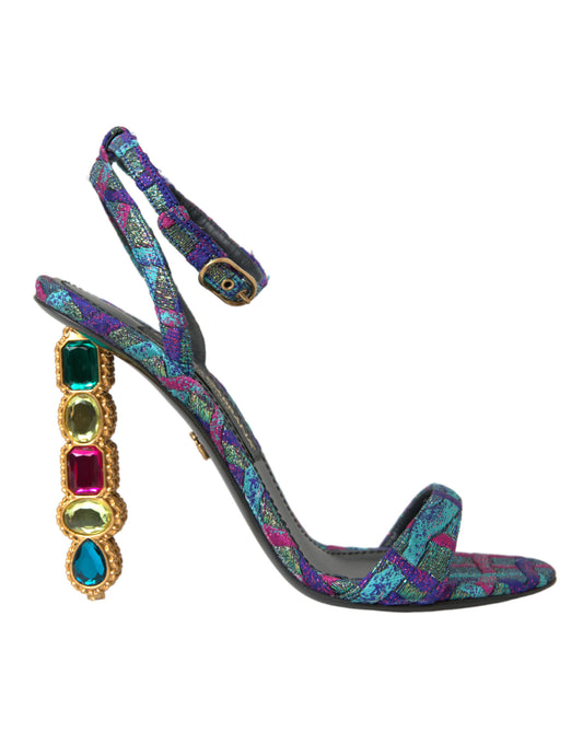 Dolce &amp; Gabbana Multicolor Jacquard Crystals Sandaalit Kengät