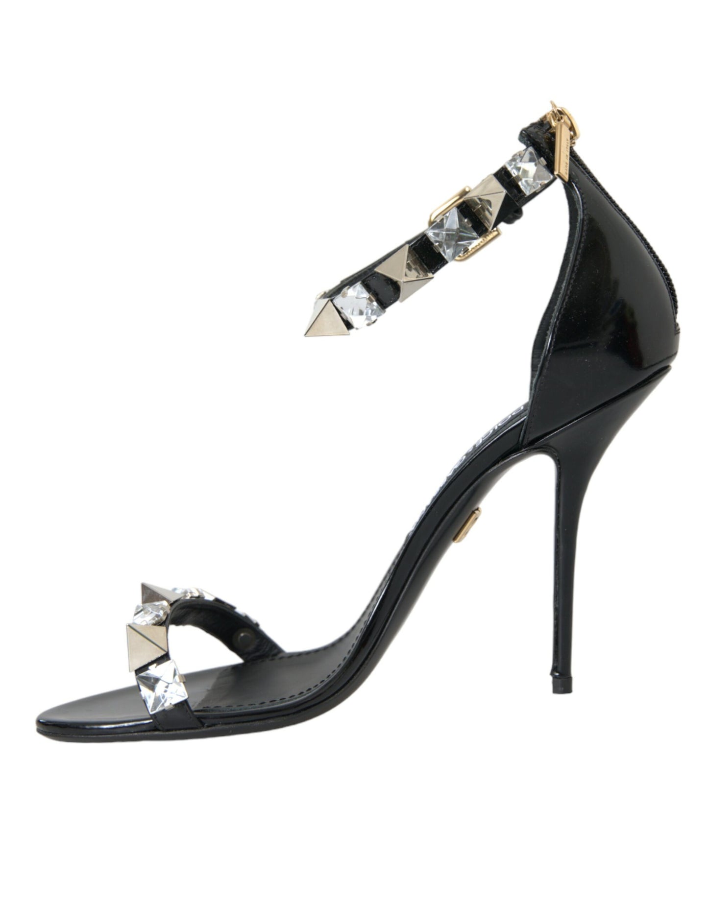 Dolce &amp; Gabbana Black Crystals Sandals Ankle Strap Shoes