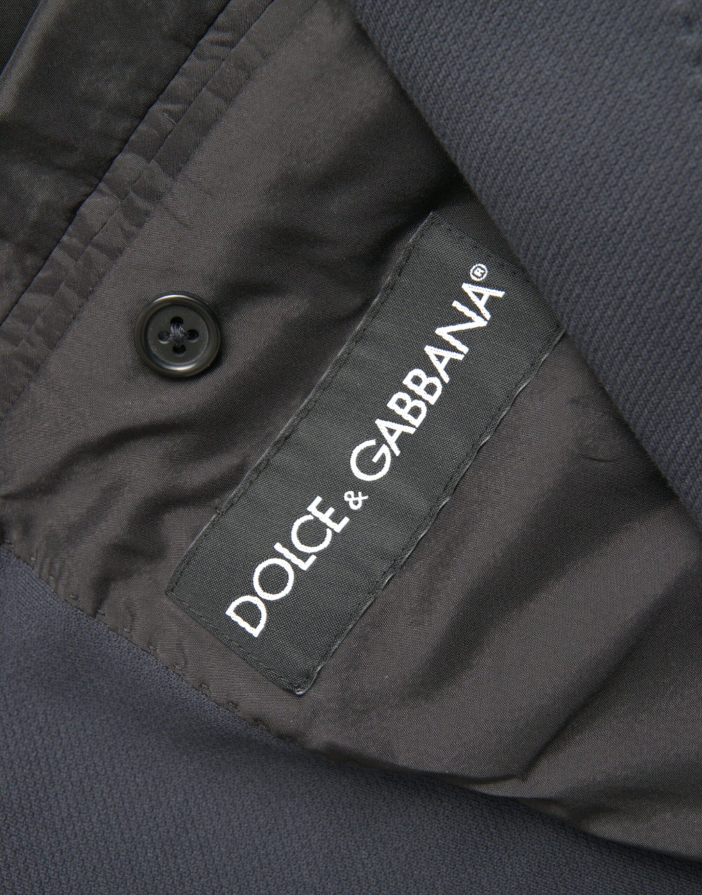 Dolce & Gabbana Dunkelblauer einreihiger Baumwollmantel Blazer