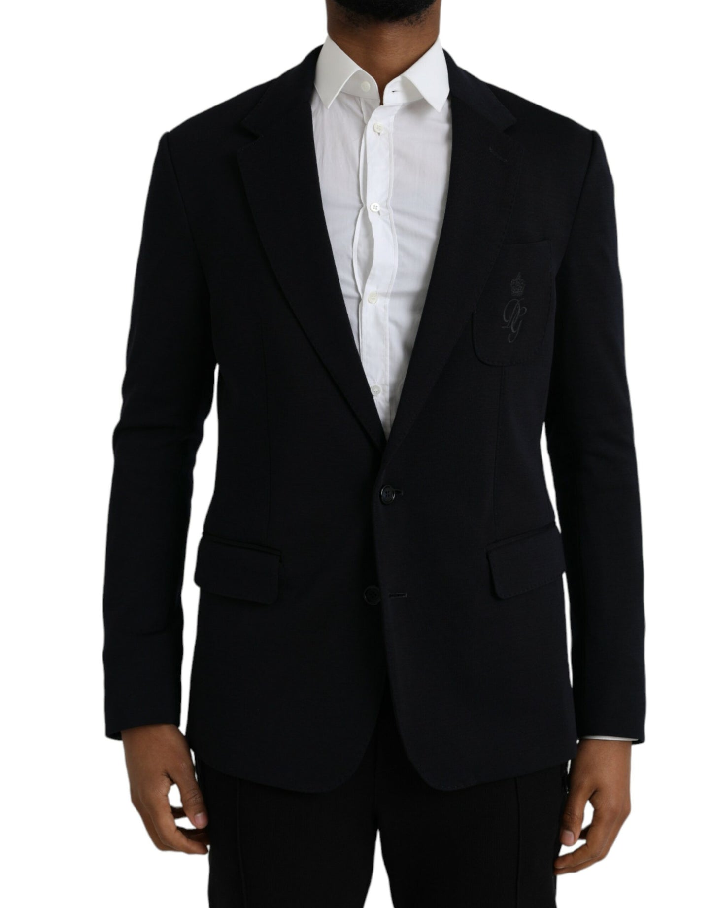 Dolce & Gabbana Schwarzer einreihiger Wollmantel Blazer