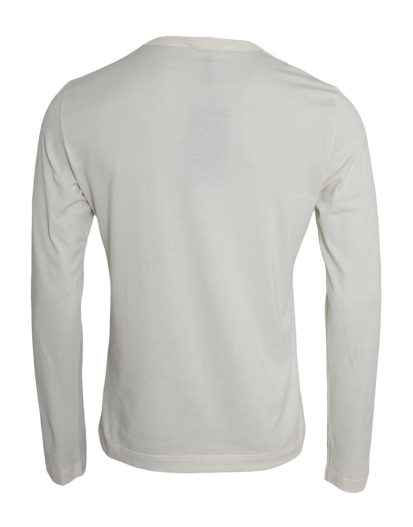 Dolce &amp; Gabbana White Cotton Crew Neck Sweater