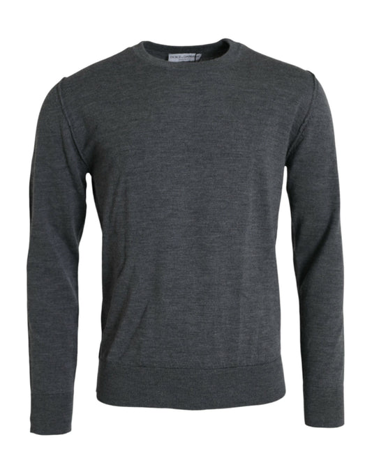 Dolce &amp; Gabbana Dark grey wool round neck sweater