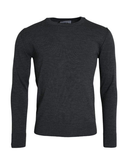 Dolce &amp; Gabbana Dark grey wool round neck sweater