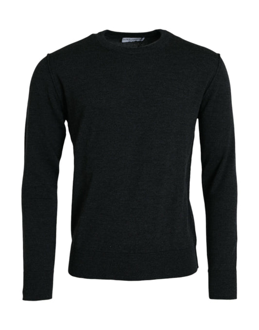 Dolce &amp; Gabbana Dark grey wool round neck sweater