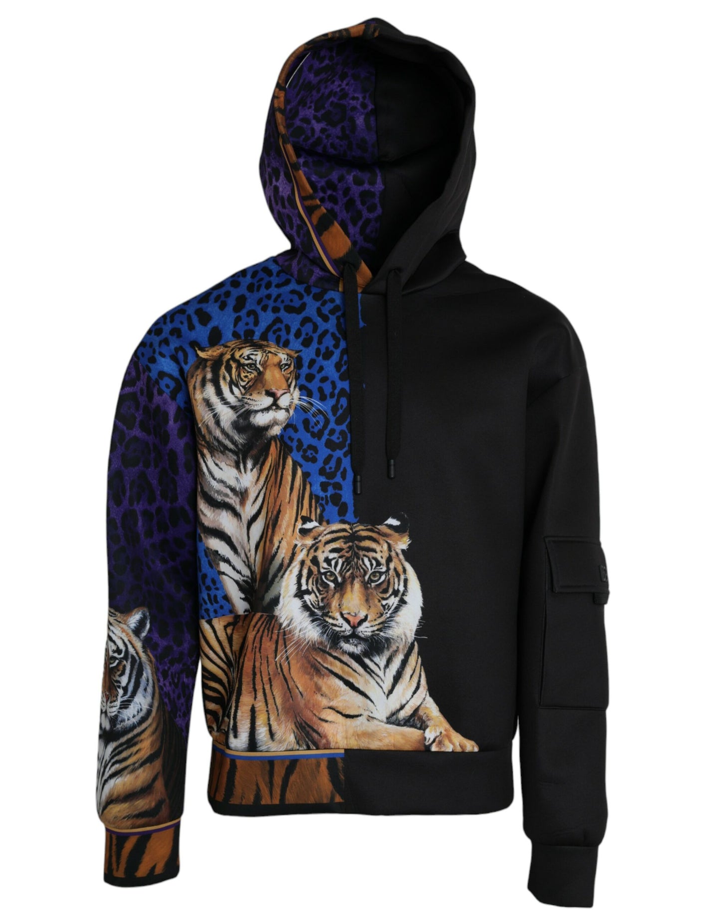 Dolce & Gabbana Multicolor Tiger Sweatshirt mit Kapuze Pullover