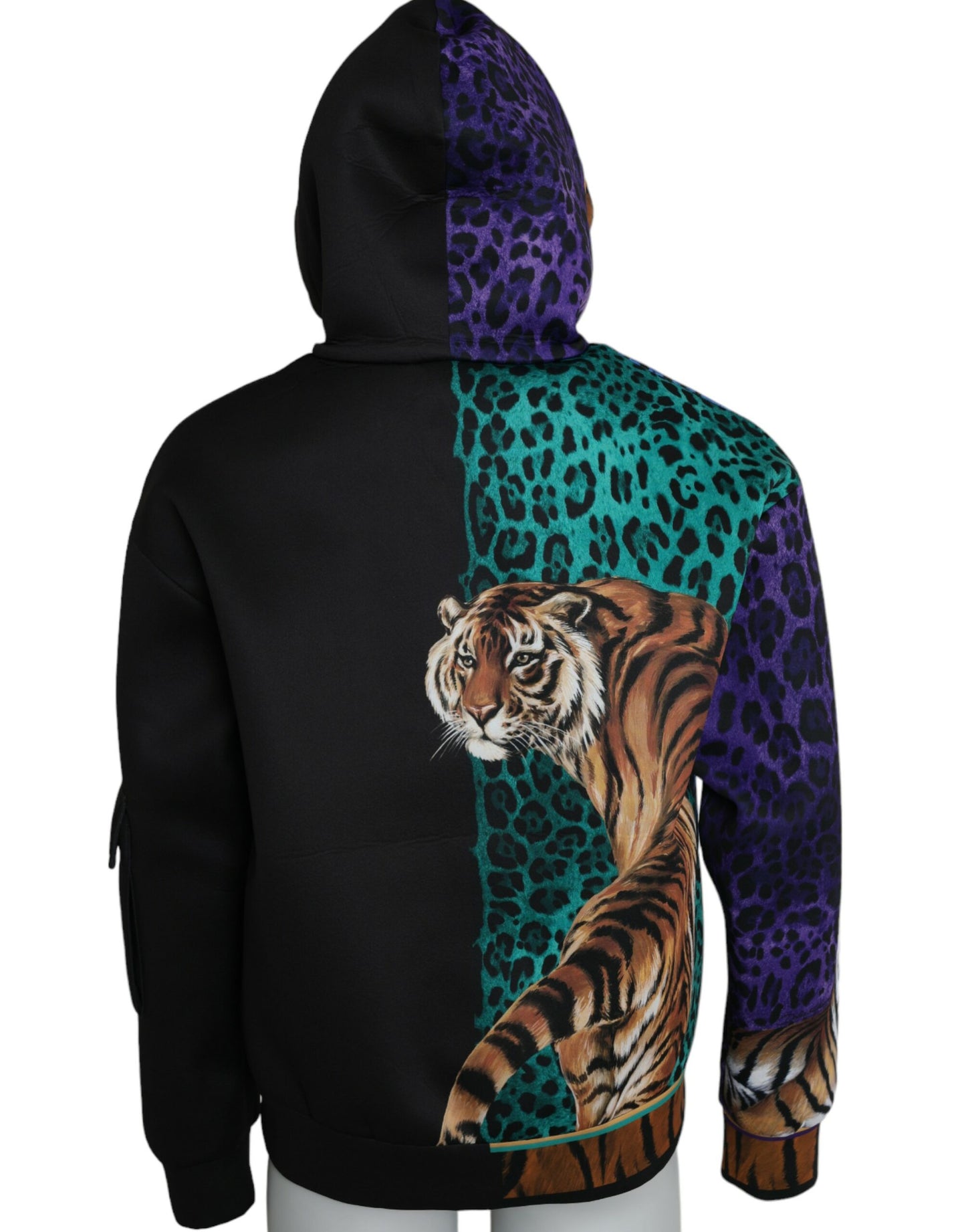 Dolce & Gabbana Multicolor Tiger Sweatshirt mit Kapuze Pullover