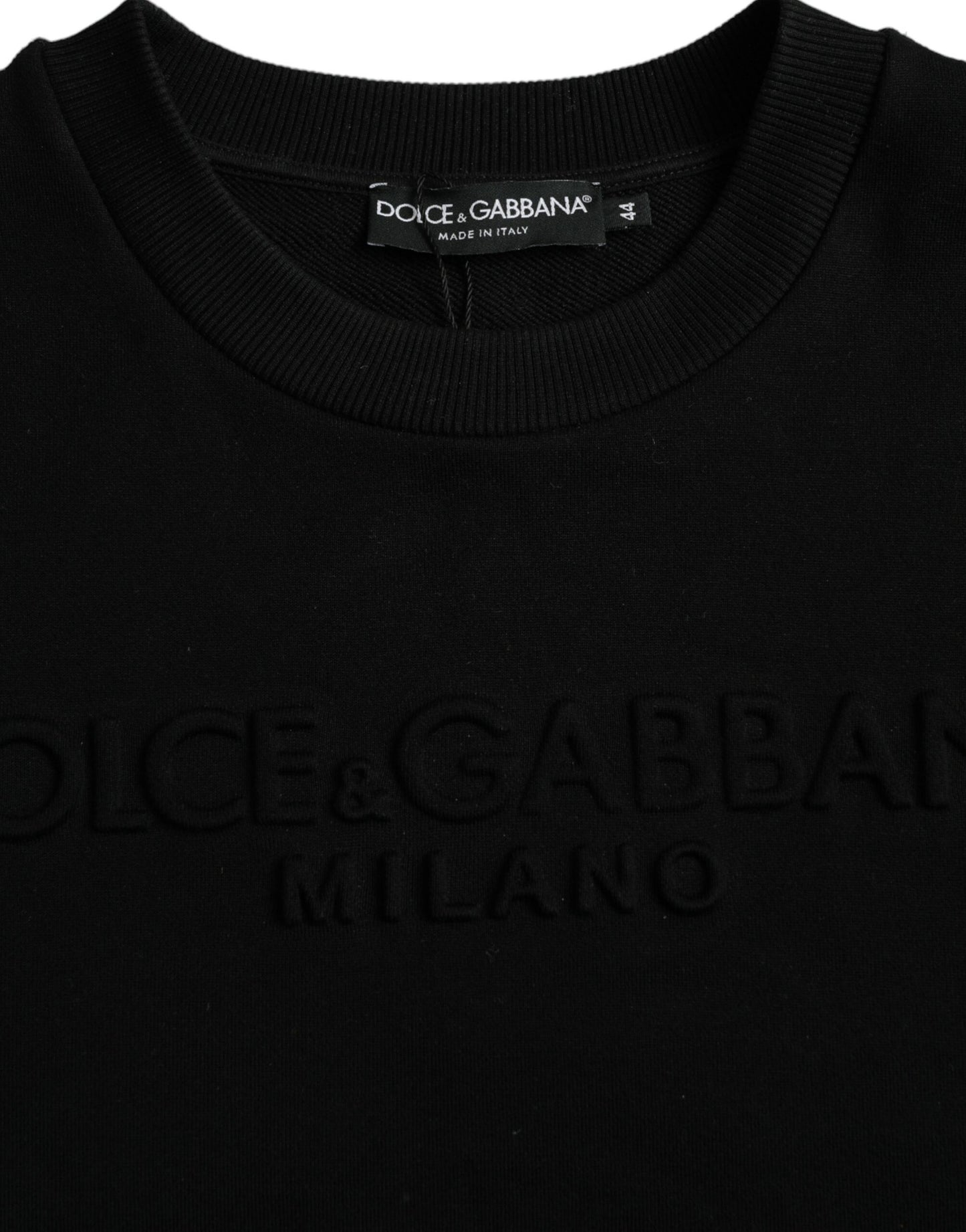 Dolce &amp; Gabbana musta puuvillainen villapaita pitkähihainen villapaita