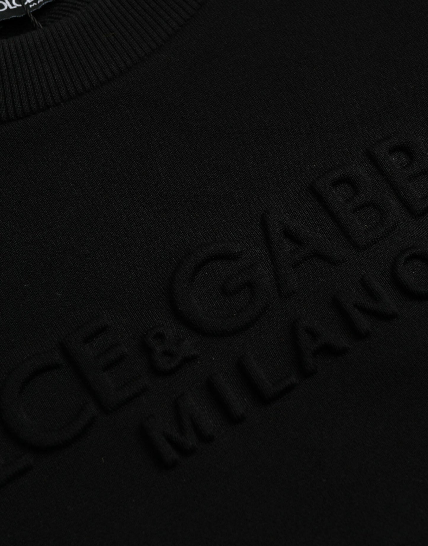 Dolce &amp; Gabbana musta puuvillainen villapaita pitkähihainen villapaita