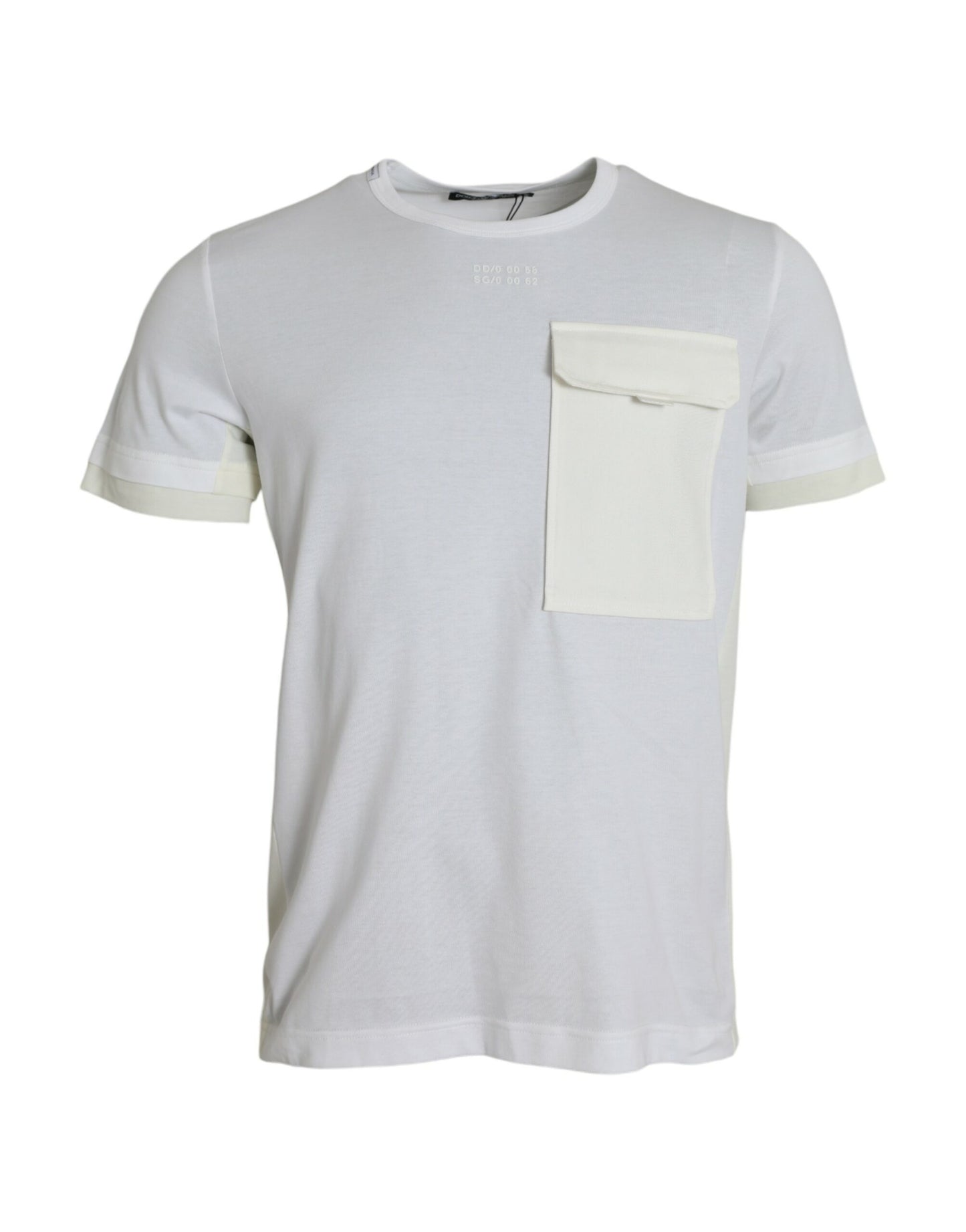 Dolce &amp; Gabbana White Cotton Pocket Short Sleeve T-Shirt