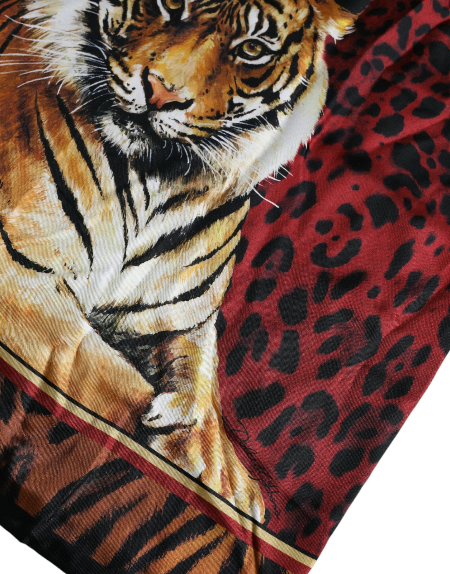 Dolce &amp; Gabbana Multicolor Tiger Print Cotton Short Sleeve T-Shirt