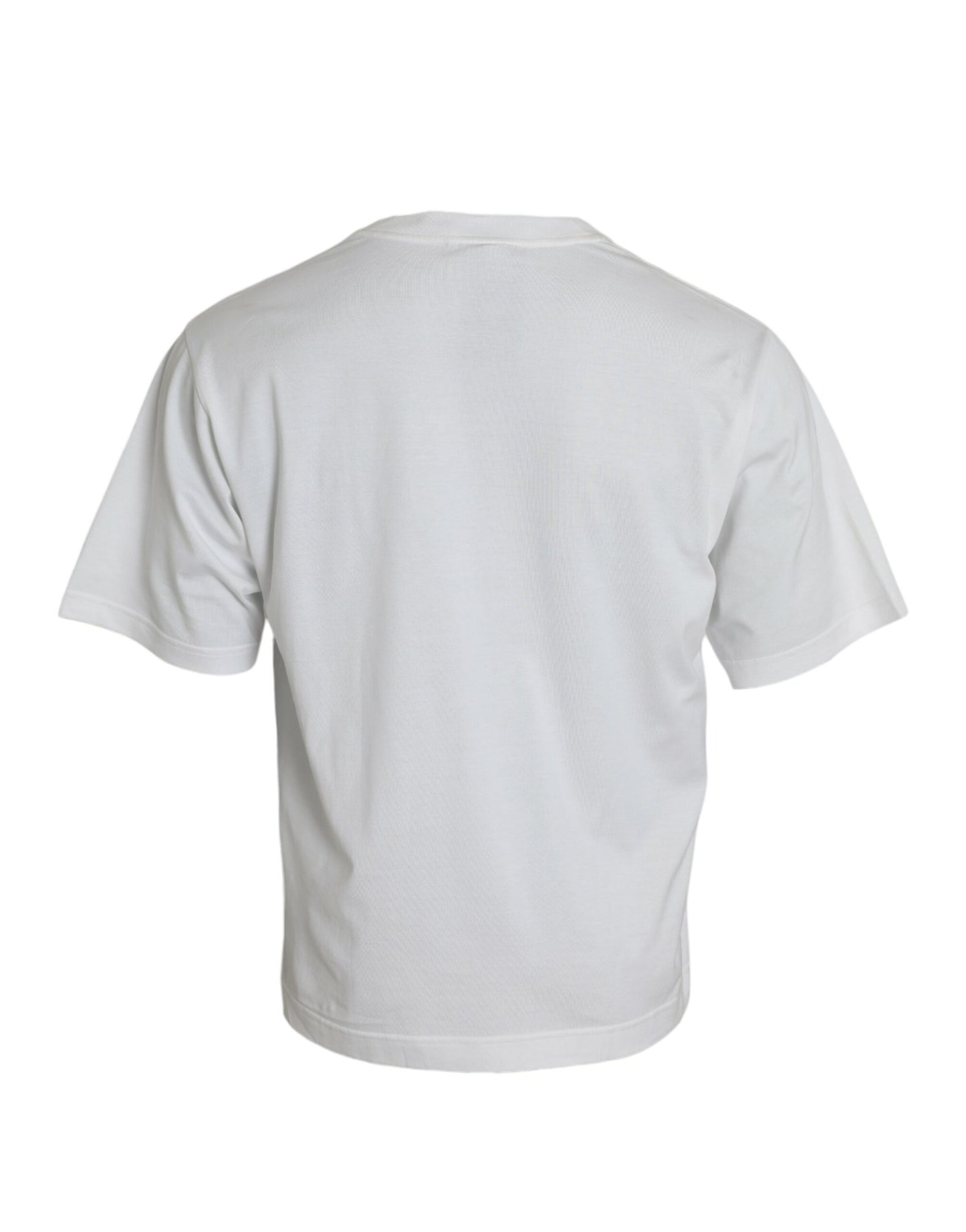 Dolce &amp; Gabbana White cotton crew neck T-shirt with embellishments