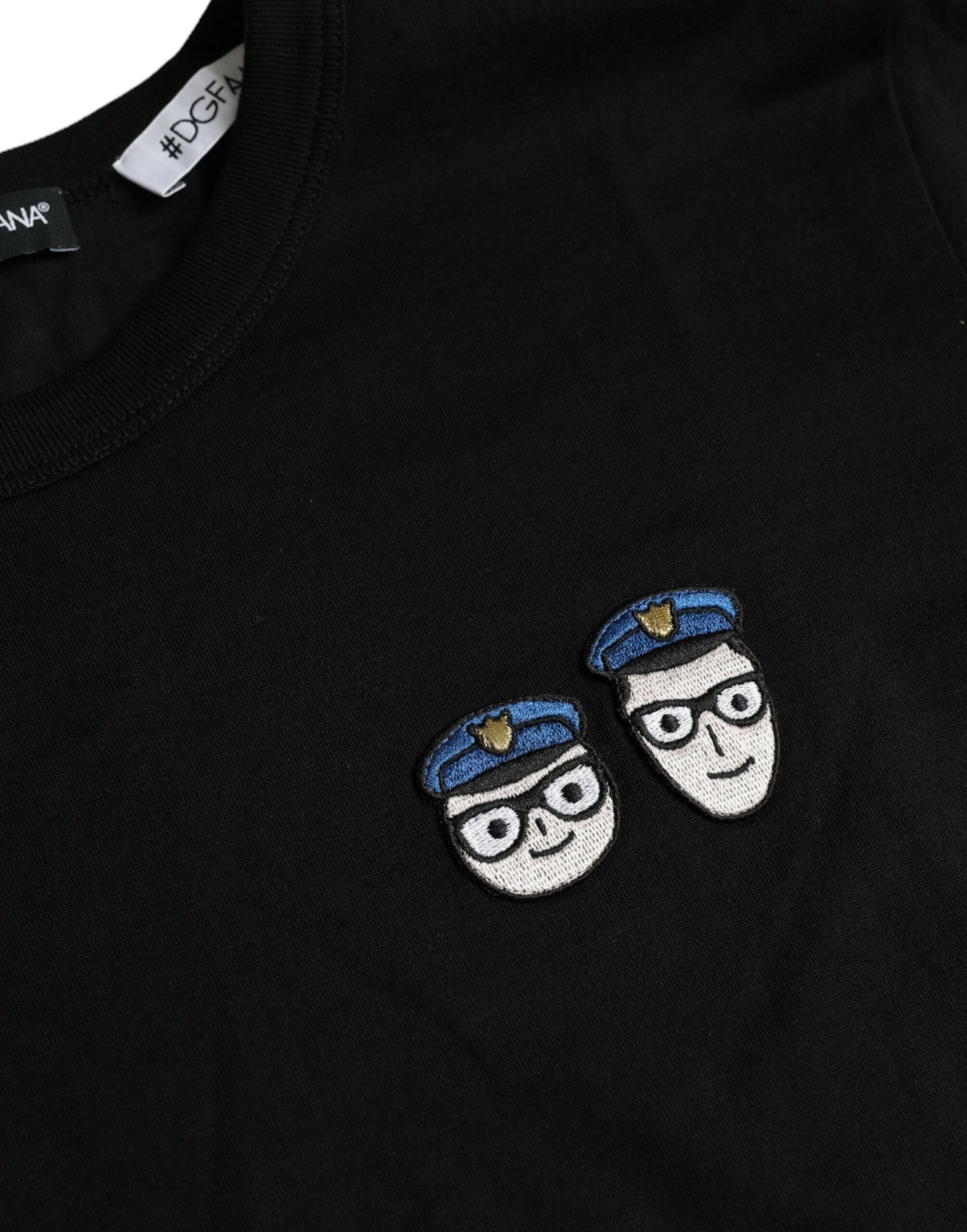 Dolce & Gabbana Schwarzes #DGFamily Baumwoll-T-Shirt mit Rundhalsausschnitt