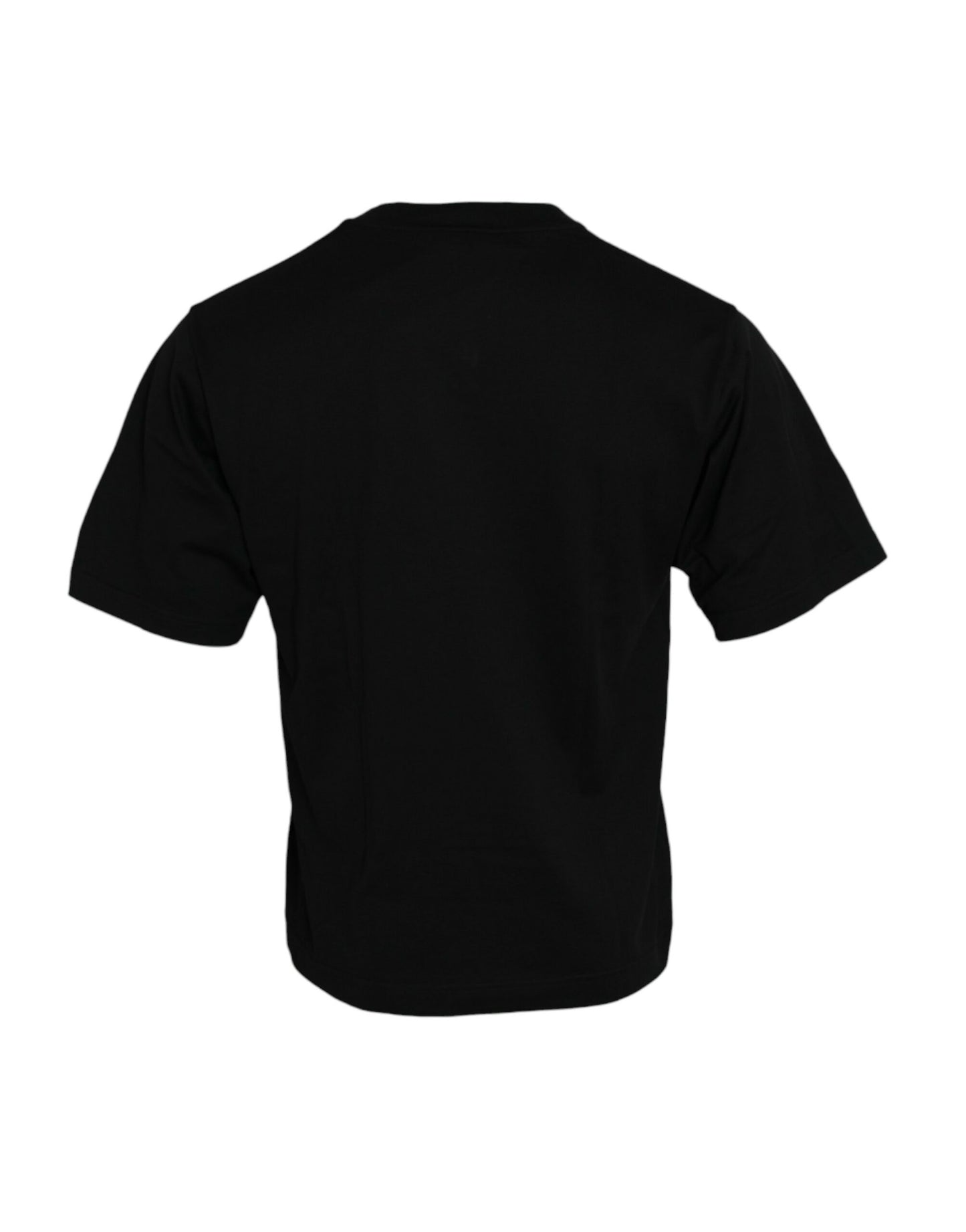 Dolce &amp; Gabbana Black cotton crew neck T-shirt with embellishments