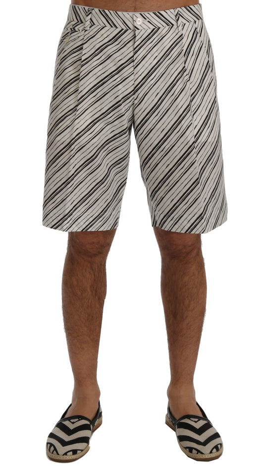 Dolce &amp; Gabbana Elegant Striped Cotton Linen Shorts