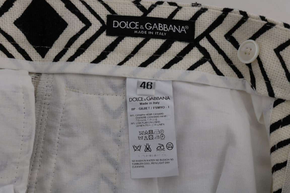 Dolce & Gabbana Schicke gestreifte Freizeitshorts - Hanf- und Leinenmischung