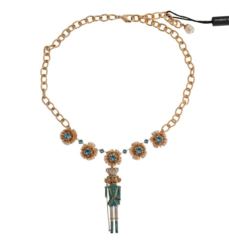 Dolce &amp; Gabbana Elegant Statement Necklace with Gold Crystal